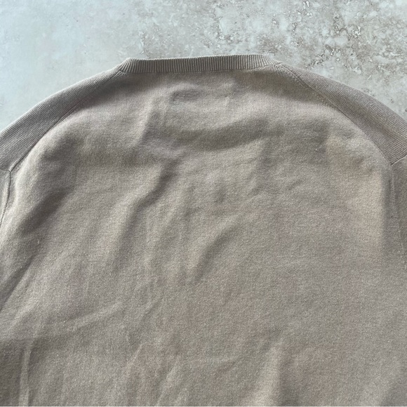 Polo by Ralph Lauren Tan Cream Nude Long Sleeve V Neck Sweater Men’s Size L. S - Picture 8 of 8